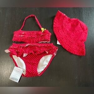 NWT Gymboree 2-piece Swimsuit & Hat Set 6-12 months
